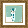 thumbnail image 1 of Vess, June Erica 26x26 Gold Ornate Wood Framed with Double Matting Museum Art Print Titled - Bundle Up Llama V, 1 of 4