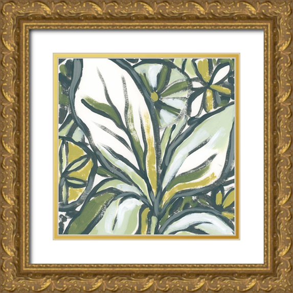 Vess, June Erica 26x26 Gold Ornate Wood Framed with Double Matting Museum Art Print Titled - Fauvist Tropical I