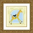 thumbnail image 1 of Vess, June Erica 26x26 Gold Ornate Wood Framed with Double Matting Museum Art Print Titled - Giraffe Carousel, 1 of 4
