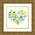 thumbnail image 1 of Vess, June Erica 26x26 Gold Ornate Wood Framed with Double Matting Museum Art Print Titled - Heartfelt Floral I, 1 of 4