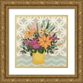 thumbnail image 1 of Vess, June Erica 26x26 Gold Ornate Wood Framed with Double Matting Museum Art Print Titled - Patterns and Petals II, 1 of 4