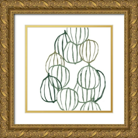 Vess, June Erica 26x26 Gold Ornate Wood Framed with Double Matting Museum Art Print Titled - Seed Vessels II