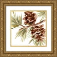 thumbnail image 1 of Vess, June Erica 26x26 Gold Ornate Wood Framed with Double Matting Museum Art Print Titled - Simple Pine Cone IV, 1 of 4
