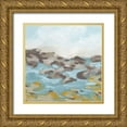 thumbnail image 1 of Vess, June Erica 26x26 Gold Ornate Wood Framed with Double Matting Museum Art Print Titled - Stone Shore I, 1 of 4