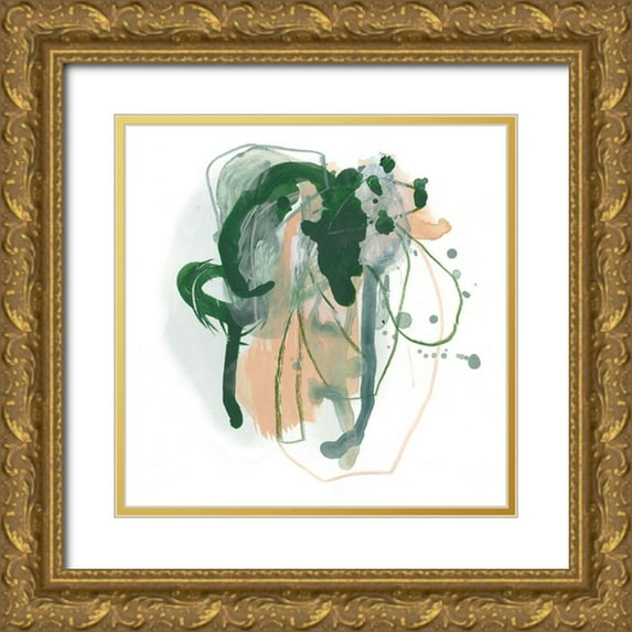 Vess, June Erica 26x26 Gold Ornate Wood Framed with Double Matting Museum Art Print Titled - Terracotta Tangle II