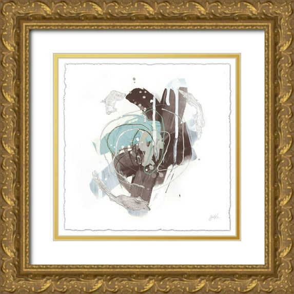 Vess, June Erica 26x26 Gold Ornate Wood Framed with Double Matting Museum Art Print Titled - Tranquil Marks I