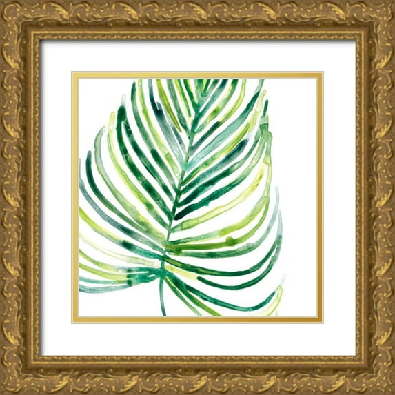 Vess, June Erica 26x26 Gold Ornate Wood Framed with Double Matting Museum Art Print Titled - Tropical Jewel IX