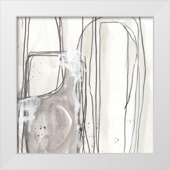 Vess, June Erica 26x26 White Modern Wood Framed Museum Art Print Titled - Abstract Logic I