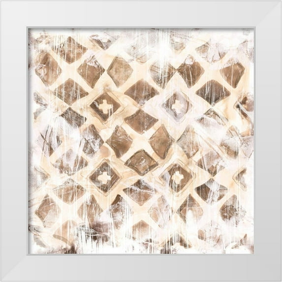 Vess, June Erica 26x26 White Modern Wood Framed Museum Art Print Titled - Antique Umber Tile III