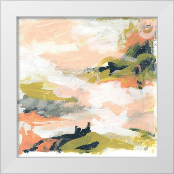 Vess, June Erica 26x26 White Modern Wood Framed Museum Art Print Titled - Blush and Navy Vista I