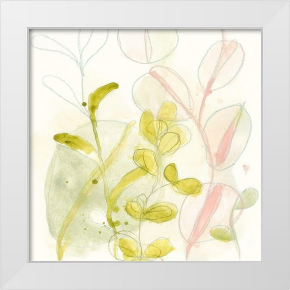 Vess, June Erica 26x26 White Modern Wood Framed Museum Art Print Titled - Celadon Trace II