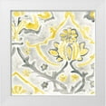 thumbnail image 1 of Vess, June Erica 26x26 White Modern Wood Framed Museum Art Print Titled - Citron Damask Tile I, 1 of 4
