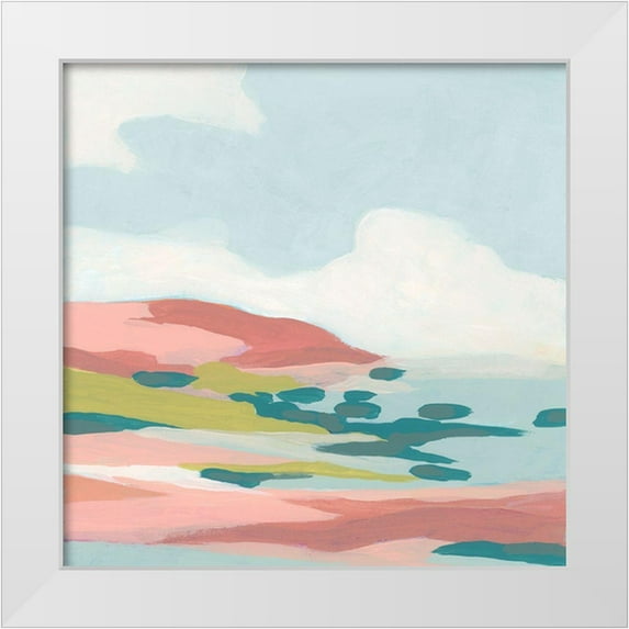 Vess, June Erica 26x26 White Modern Wood Framed Museum Art Print Titled - Colorful Coast I