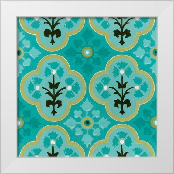 Vess, June Erica 26x26 White Modern Wood Framed Museum Art Print Titled - Cottage Patterns VI