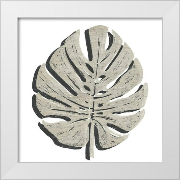 Vess, June Erica 26x26 White Modern Wood Framed Museum Art Print Titled - Cut Paper Palms I