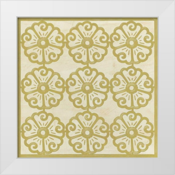 Vess, June Erica 26x26 White Modern Wood Framed Museum Art Print Titled - Floral Trellis I