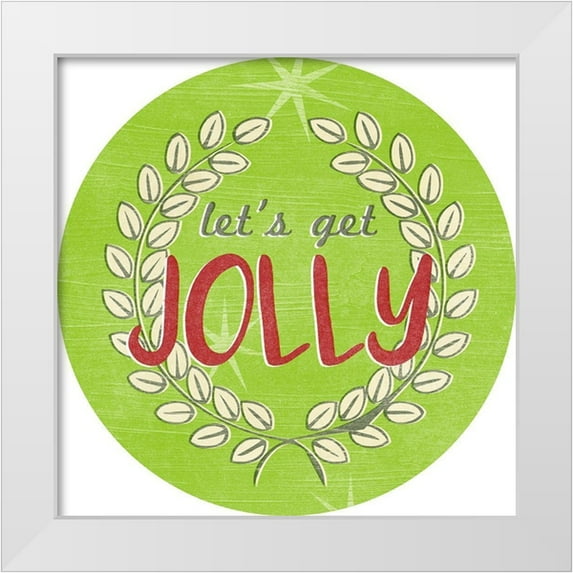 Vess, June Erica 26x26 White Modern Wood Framed Museum Art Print Titled - Lets Get Jolly Collection C