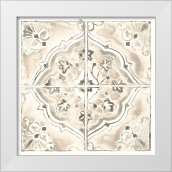 Vess, June Erica 26x26 White Modern Wood Framed Museum Art Print Titled - Monochrome Motif IV