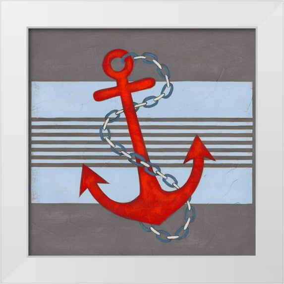 Vess, June Erica 26x26 White Modern Wood Framed Museum Art Print Titled - Nautical Graphic III