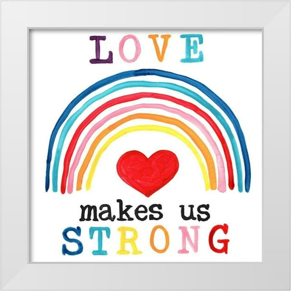 Vess, June Erica 26x26 White Modern Wood Framed Museum Art Print Titled - Rainbow Hope IV