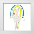 thumbnail image 1 of Vess, June Erica 26x26 White Modern Wood Framed Museum Art Print Titled - Rainbow Llama IV, 1 of 4