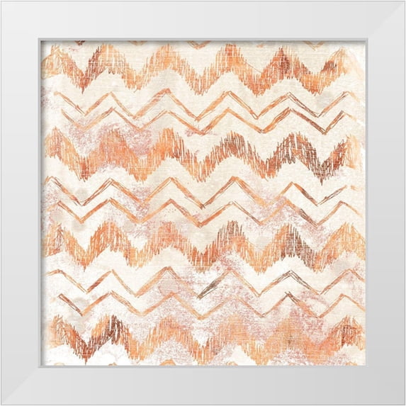 Vess, June Erica 26x26 White Modern Wood Framed Museum Art Print Titled - Red Earth Textile VIII