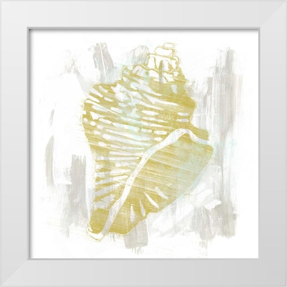 Vess, June Erica 26x26 White Modern Wood Framed Museum Art Print Titled - Seaside Blockprints III
