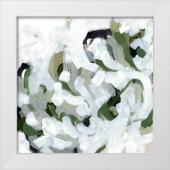 Vess, June Erica 26x26 White Modern Wood Framed Museum Art Print Titled - Snow Lichen II