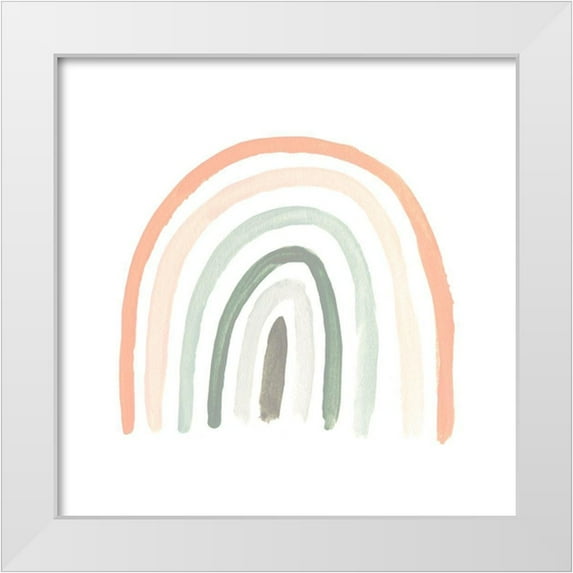 Vess, June Erica 26x26 White Modern Wood Framed Museum Art Print Titled - Sweet Rainbow I