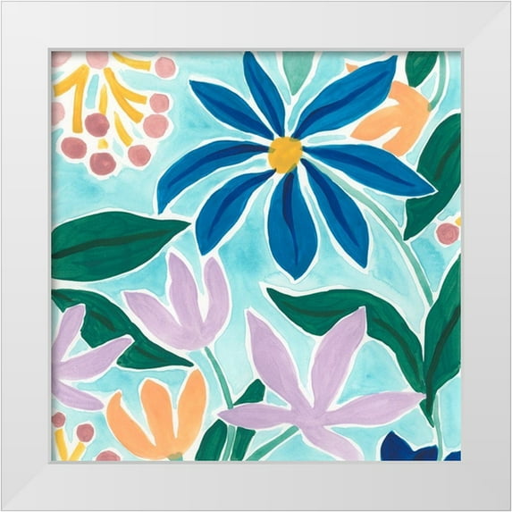 Vess, June Erica 26x26 White Modern Wood Framed Museum Art Print Titled - Tiki Square II