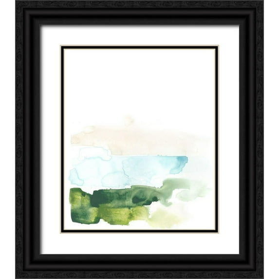 Vess, June Erica 26x30 Black Ornate Wood Framed with Double Matting Museum Art Print Titled - Liquid Valley I