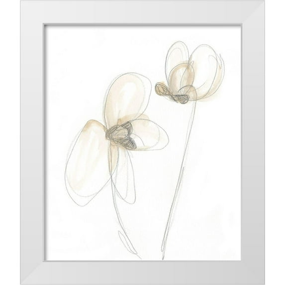 Vess, June Erica 26x30 White Modern Wood Framed Museum Art Print Titled - Garden Gestures VI