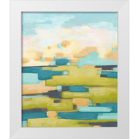 Vess, June Erica 26x30 White Modern Wood Framed Museum Art Print Titled - Pixel Horizon II