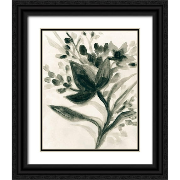 Vess, June Erica 26x32 Black Ornate Wood Framed with Double Matting Museum Art Print Titled - Ebony Bouquet II
