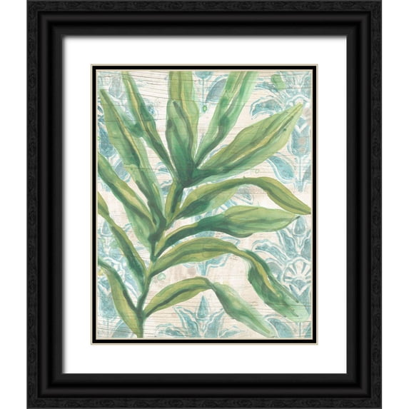 Vess, June Erica 26x32 Black Ornate Wood Framed with Double Matting Museum Art Print Titled - Palms And Patterns I