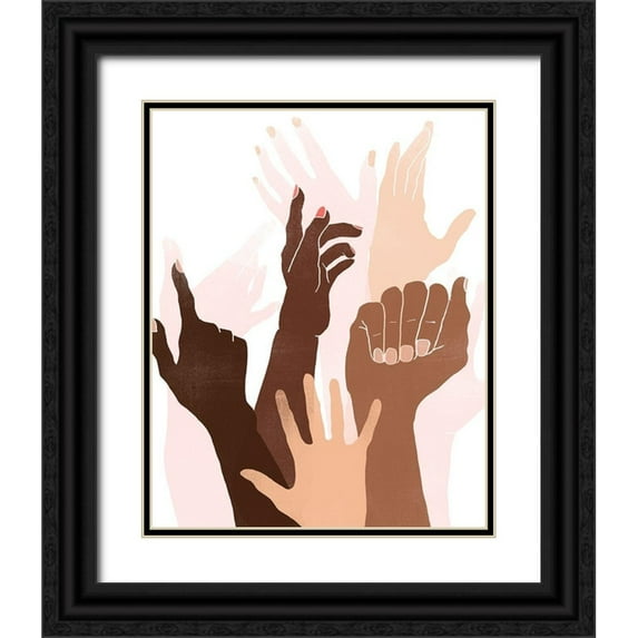 Vess, June Erica 26x32 Black Ornate Wood Framed with Double Matting Museum Art Print Titled - Reach and Rise II