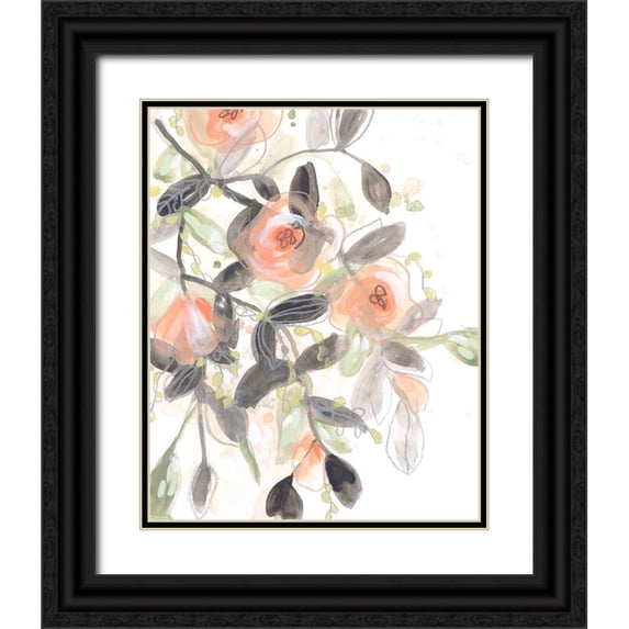 Vess, June Erica 26x32 Black Ornate Wood Framed with Double Matting Museum Art Print Titled - Sheer Blossoms II