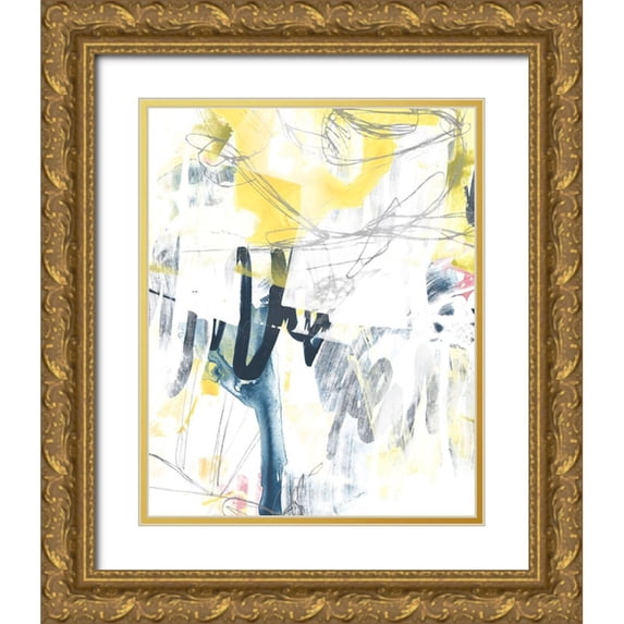 Vess, June Erica 26x32 Gold Ornate Wood Framed with Double Matting Museum Art Print Titled - Lyrical Graffiti II