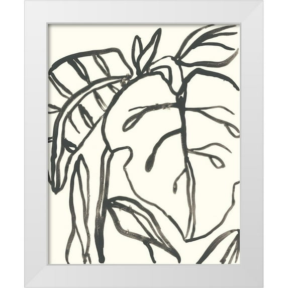 Vess, June Erica 26x32 White Modern Wood Framed Museum Art Print Titled - Tropical Contour I