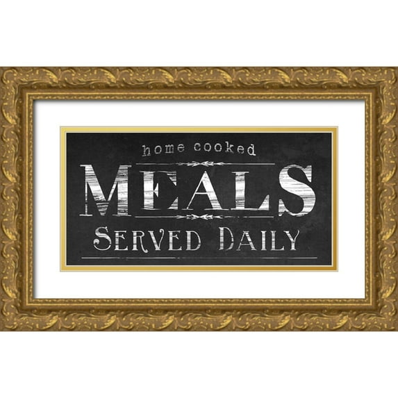 Vess, June Erica 32x18 Gold Ornate Wood Framed with Double Matting Museum Art Print Titled - Vintage Farmhouse Sign IV