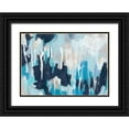 thumbnail image 1 of Vess, June Erica 32x24 Black Ornate Wood Framed with Double Matting Museum Art Print Titled - Fractal Blues I, 1 of 4