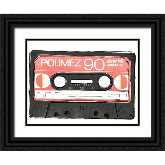 Vess, June Erica 32x25 Black Ornate Wood Framed with Double Matting Museum Art Print Titled - Mix Tape V
