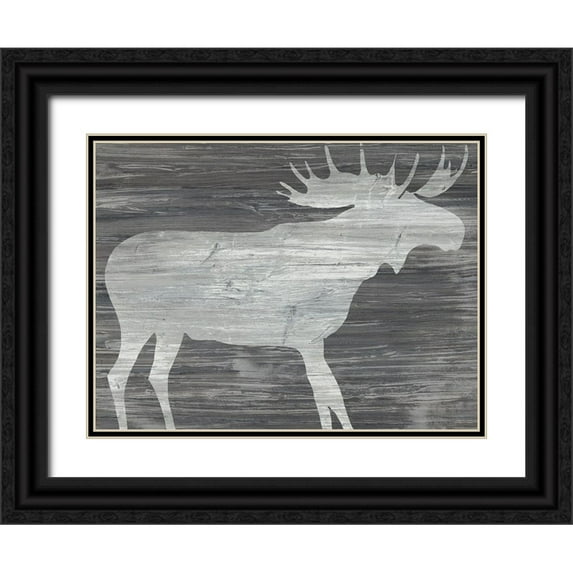Vess, June Erica 32x25 Black Ornate Wood Framed with Double Matting Museum Art Print Titled - Vintage Plains Animals IV