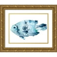 thumbnail image 1 of Vess, June Erica 32x25 Gold Ornate Wood Framed with Double Matting Museum Art Print Titled - Blue Ocean Fish II, 1 of 4