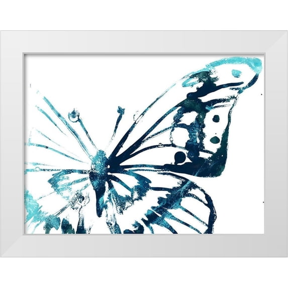 Vess, June Erica 32x25 White Modern Wood Framed Museum Art Print Titled - Butterfly Imprint V