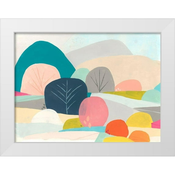 Vess, June Erica 32x25 White Modern Wood Framed Museum Art Print Titled - Meadow Whimsy I