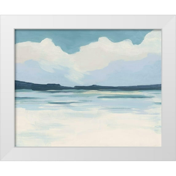 Vess, June Erica 32x26 White Modern Wood Framed Museum Art Print Titled - Cream Coastline I
