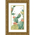 thumbnail image 1 of Vess, June Erica 9x14 Gold Ornate Wood Framed with Double Matting Museum Art Print Titled - Simple Succulent Collection B, 1 of 4