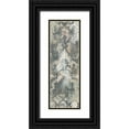 thumbnail image 1 of Vess, June Erica 9x18 Black Ornate Wood Framed with Double Matting Museum Art Print Titled - Weathered Damask Panel IV, 1 of 4