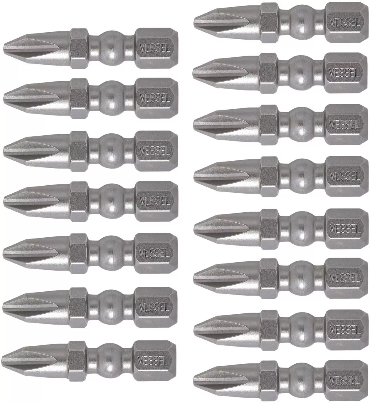 Vessel 15pc 1" Phillips P2 Insert Bits Impact Ready Made in JAPAN ...